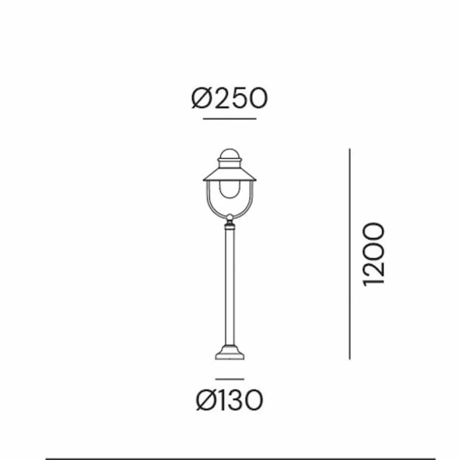 Lampe de Jardin Lampadaire Vintage Laiton et Cuivre 3 Tailles - Borgo par Il Fanale Viadurini