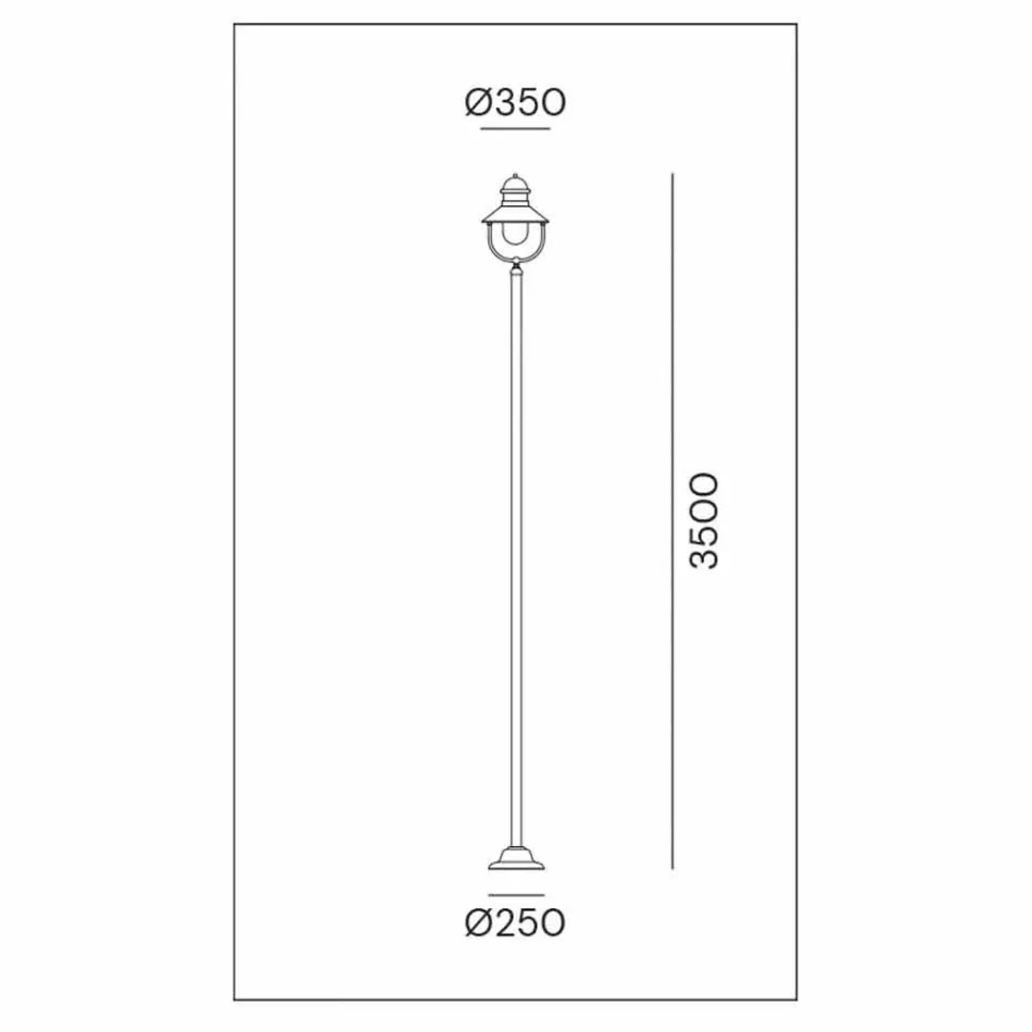 Lampe de Jardin Lampadaire Vintage Laiton et Cuivre 3 Tailles - Borgo par Il Fanale Viadurini