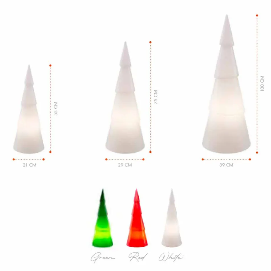 Lampe d'intérieur ou d'extérieur en plastique blanc, rouge ou vert - Alberostar Viadurini