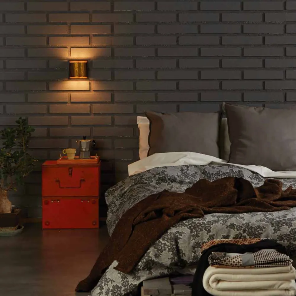 lampe murale moderne en laiton et en acier inoxydable Ø11xh.11xsp.12 de Bernadet Viadurini