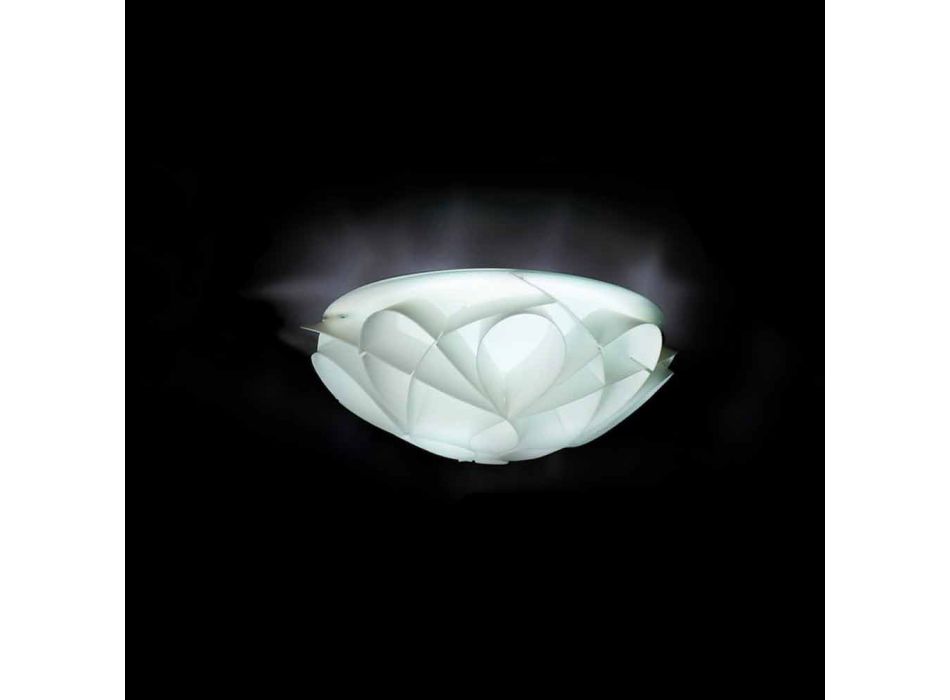 Applique un design moderne blanc perle, diamètre 28 cm, Lena Viadurini