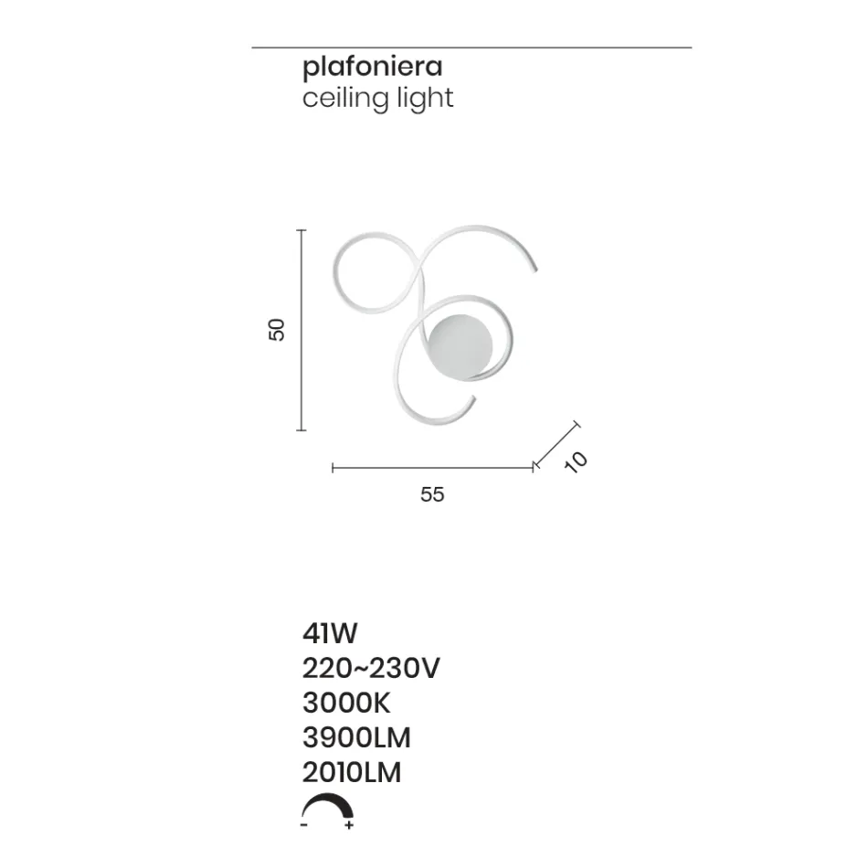 Applique avec LED en Métal Peint Design Moderne - Trella Viadurini