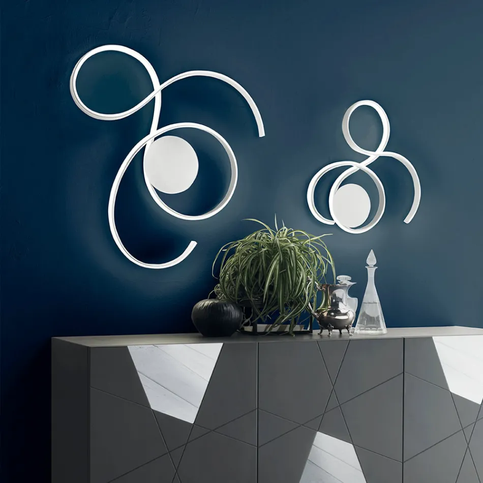 Applique avec LED en Métal Peint Design Moderne - Trella Viadurini
