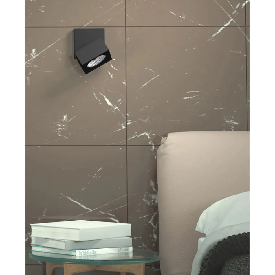 Applique Murale Décorative Led 14W en Aluminium Blanc ou Noir - Vernon Viadurini