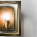de grande lampe murale en laiton et panneau de verre Il Fanale Viadurini