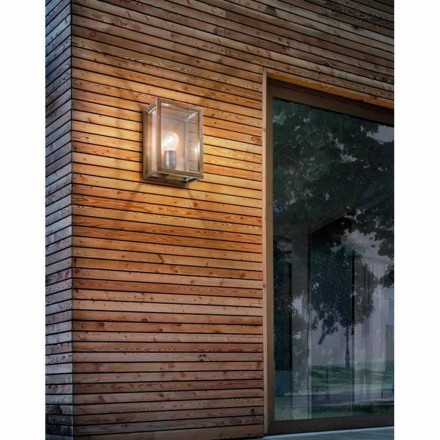 de grande lampe murale en laiton et panneau de verre Il Fanale Viadurini