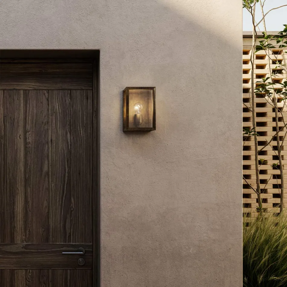 Grande applique en laiton et verre Quadro Il Fanale Viadurini