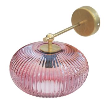 Applique LED en Laiton et Verre Rose Vintage Made in Italy - Zelo