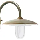 Applique murale d'extérieur vintage en laiton et verre transparent - Dragon Viadurini