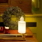 Lampe de Table Led Blanche Bougie Lumineuse Design par Slide - Flame Viadurini