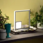 Moderne - Lampe de table LED en métal peint en argent formel Viadurini