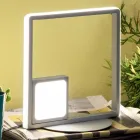 Moderne - Lampe de table LED en métal peint en argent formel Viadurini