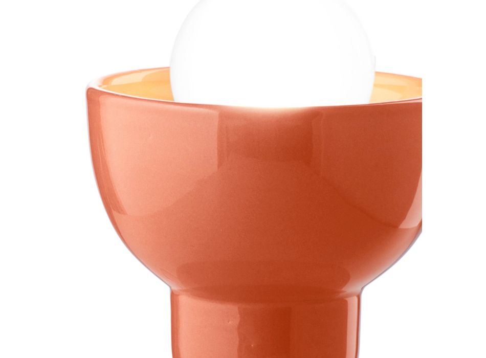 Lampe de table basse en céramique en 2 couleurs fabriquée en Italie - Berimbau Viadurini