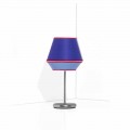 Lampe de table bleue avec structure en métal chromé Made in Italy - Soya