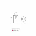 Lampe de table à bougie lumineuse blanche ou rouge Design par Slide - Fiammetta Viadurini