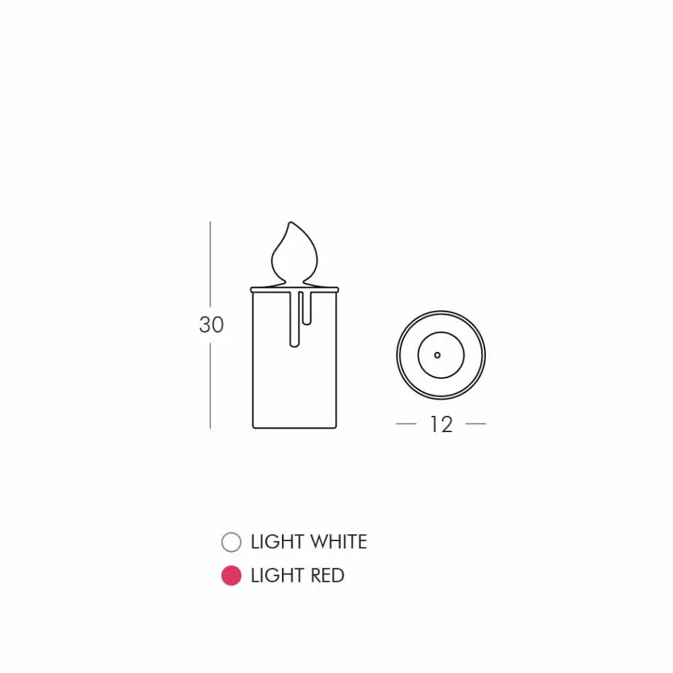 Lampe de table à bougie lumineuse blanche ou rouge Design par Slide - Fiammetta Viadurini