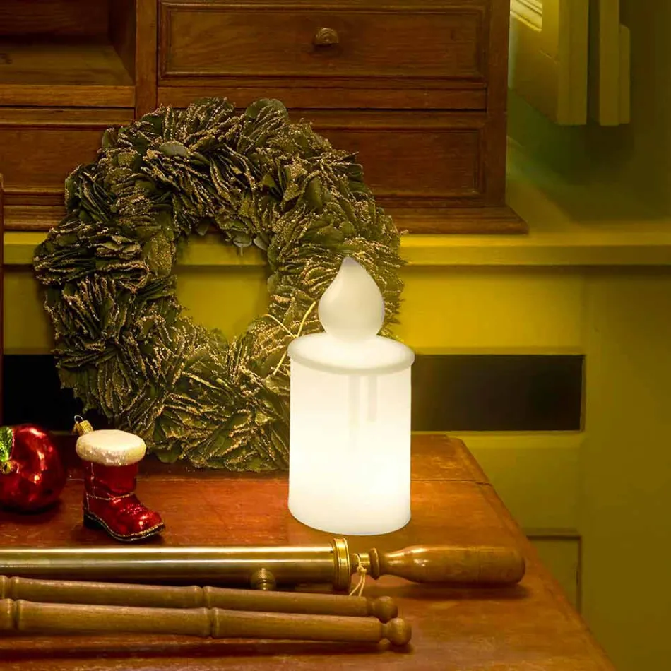 Lampe de table à bougie lumineuse blanche ou rouge Design par Slide - Fiammetta Viadurini