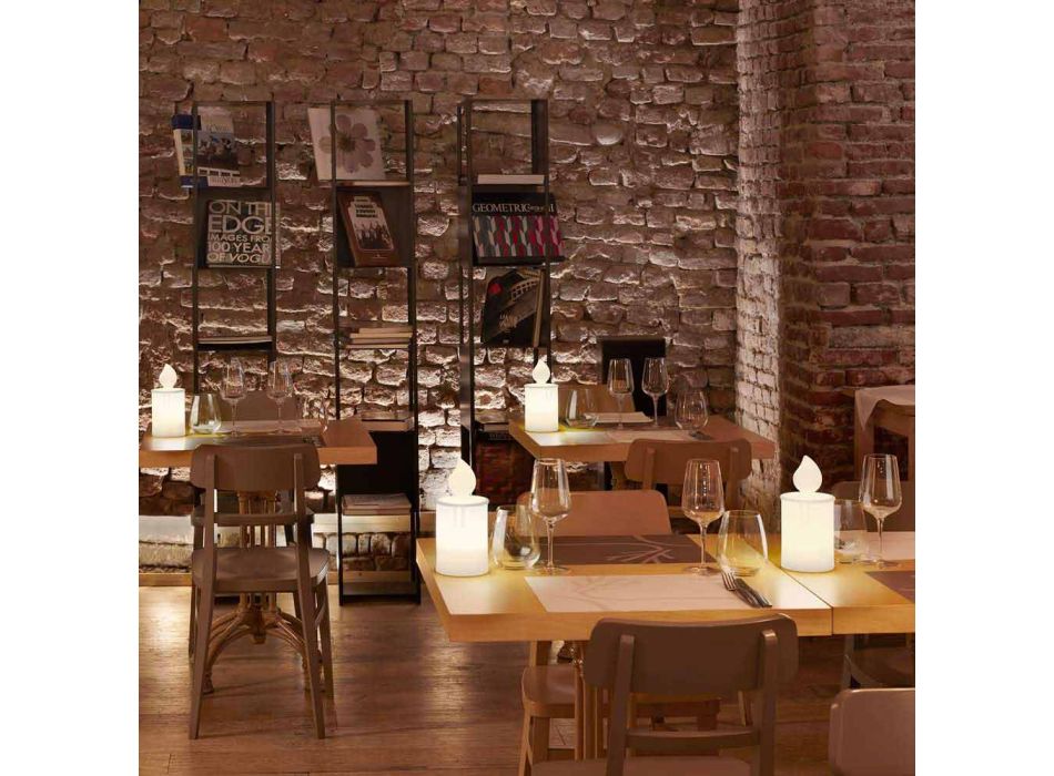 Lampe de table à bougie lumineuse blanche ou rouge Design par Slide - Fiammetta Viadurini