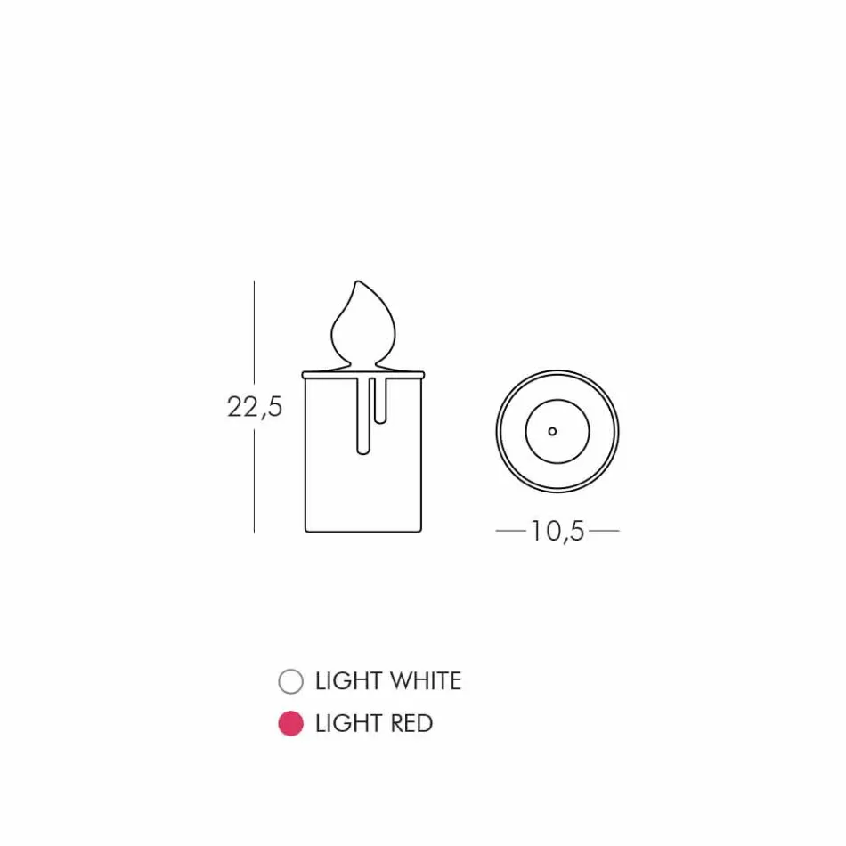 Lampe de table à bougie lumineuse blanche ou rouge Design par Slide - Fiammetta Viadurini