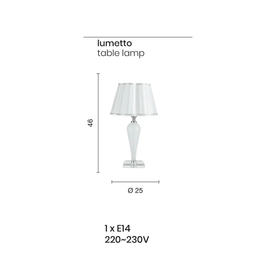 Lampe de table classique faite à la main en verre et cristal - Mariangela Viadurini