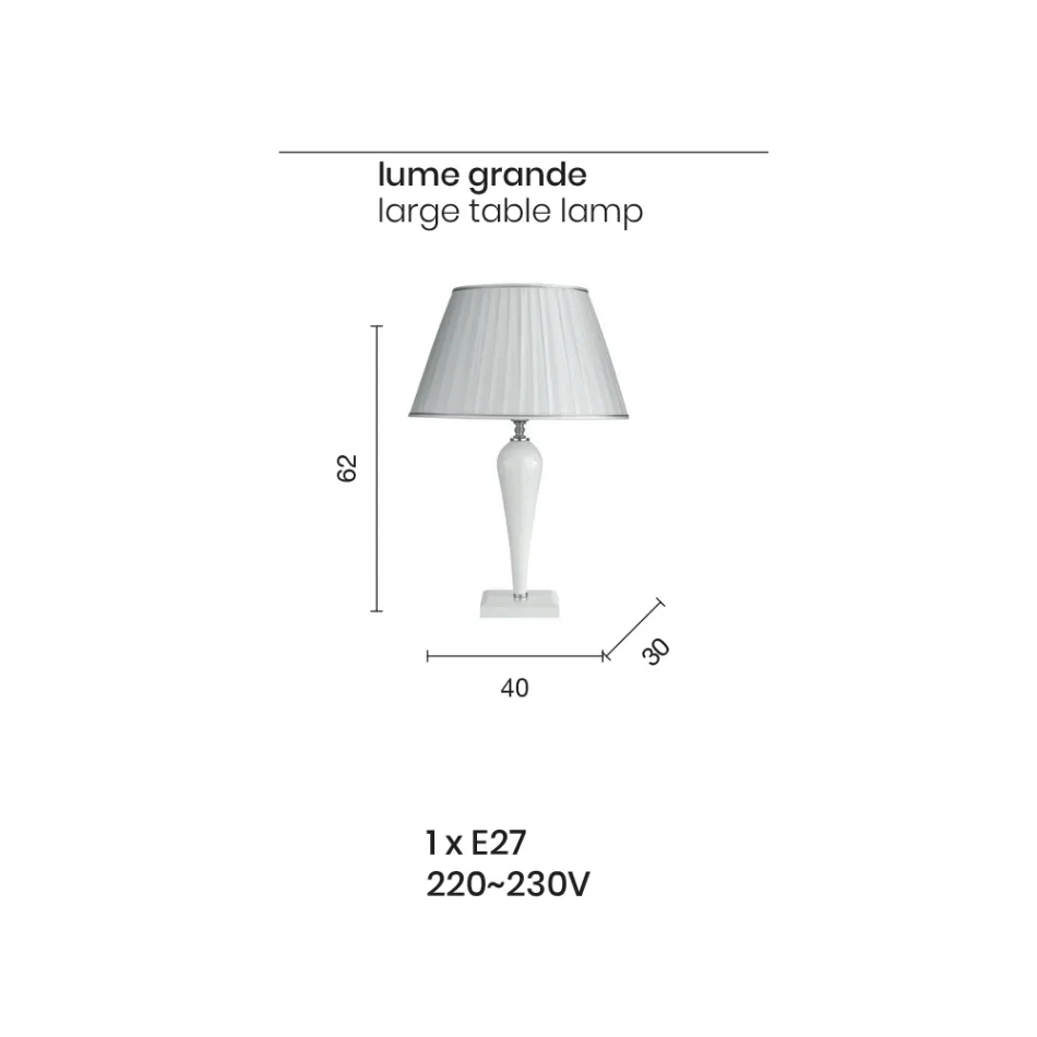 Lampe de table et abat-jour en verre italien classique fait à la main - Rapallo Viadurini