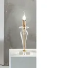 Lampe de table classique en verre italien fait main et métal doré - Oliver Viadurini