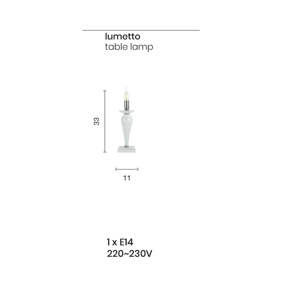 Lampe de table classique en verre italien fait main et métal doré - Oliver Viadurini