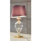 Lampe de table en verre artisanal classique et abat-jour de luxe - Flandre Viadurini