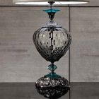 Lampe de table classique en verre et cristaux fabriqués à la main en Italie - Magrena Viadurini