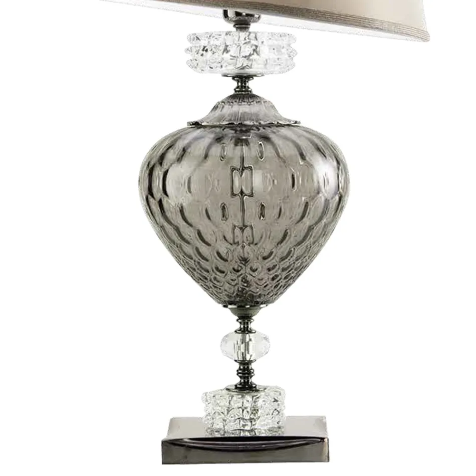 Lampe de table et abat-jour en verre artisanal italien classique - Saline Viadurini
