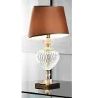 Lampe de table et abat-jour en verre artisanal italien classique - Saline Viadurini