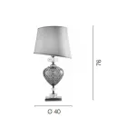 Lampe de table et abat-jour en verre artisanal italien classique - Saline Viadurini