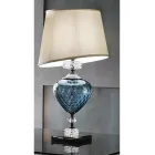 Lampe de table et abat-jour en verre artisanal italien classique - Saline Viadurini
