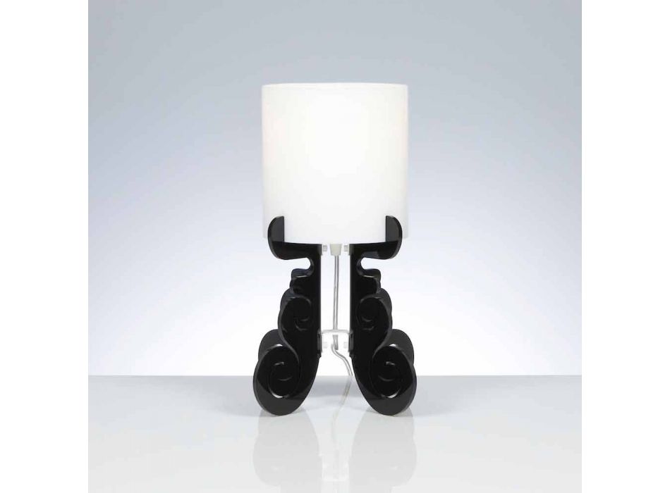 Lampe de table avec un abat-jour cylindrique, diamètre 18,5 cm, Samanta Viadurini