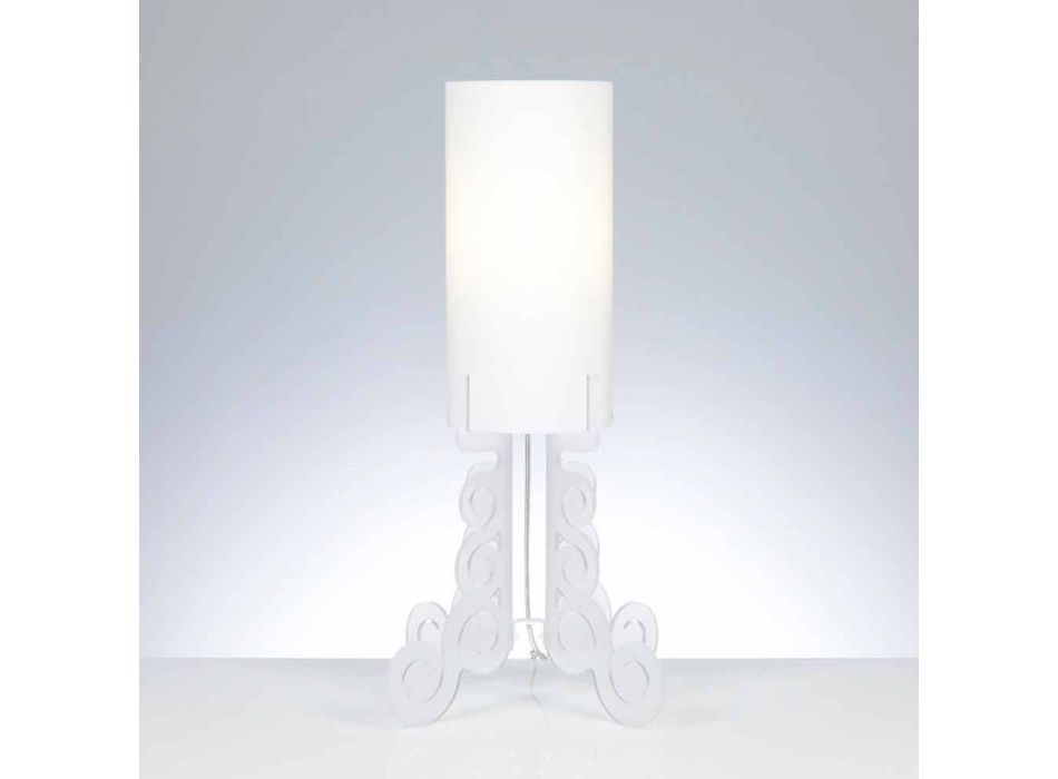 Lampe de table avec un abat-jour cylindrique, diamètre 26,5 cm, Samanta Viadurini