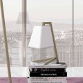 Lampe de table avec structure en métal et tissu Made in Italy - Barton