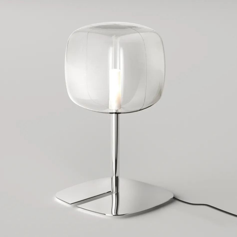 Lampe de table avec structure en métal brillant Made in Italy - Donatina Viadurini