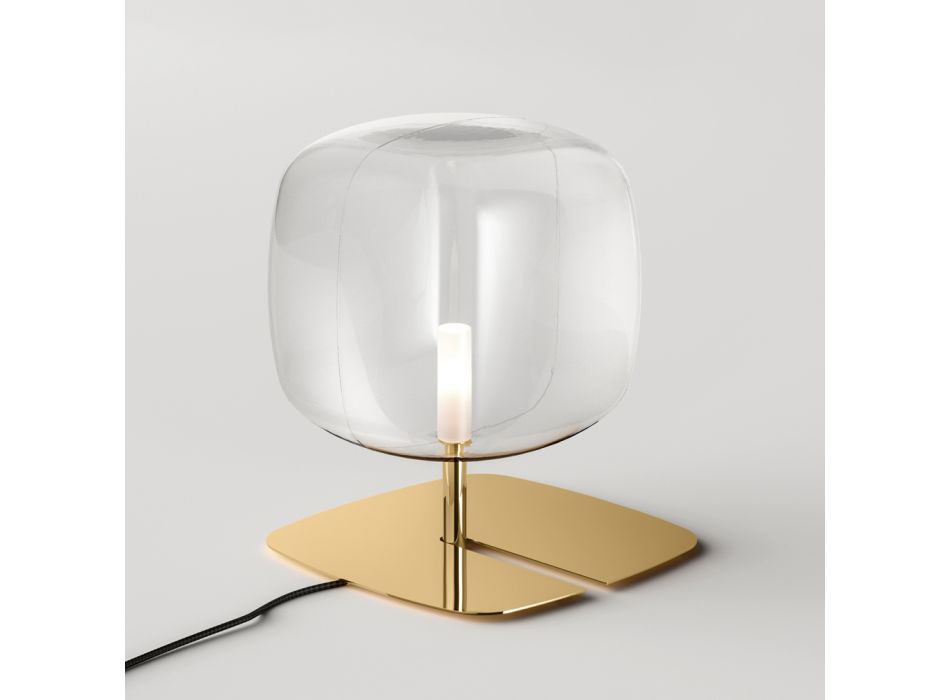 Lampe de table avec structure en métal brillant Made in Italy - Donatina Viadurini