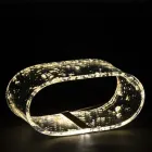 Lampe de table en cristal acrylique et feuille d'or, d'argent ou de cuivre - Gnassi Viadurini