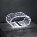 Lampe de table LED en cristal acrylique or, argent, feuille de cuivre - Gnassi