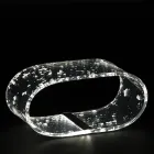 Lampe de table en cristal acrylique et feuille d'or, d'argent ou de cuivre - Gnassi Viadurini