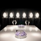 Lampe de table design en cristal et d'acier en forme d'oeuf Egg Viadurini