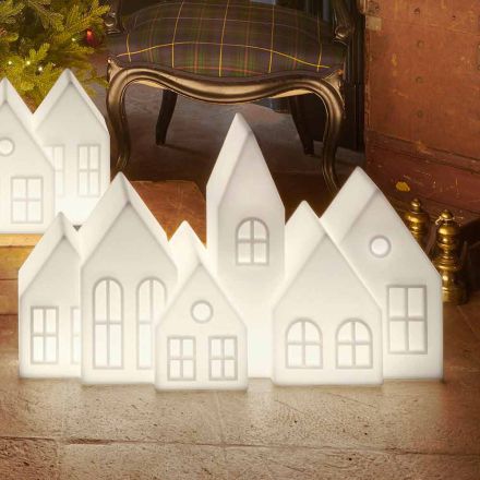 Lampe de table design avec maisons à led blanches ou rouges Design Slide - Kuusi Viadurini
