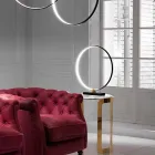 Lampe de table design en aluminium noir et laiton Made in Italy - Norma Viadurini