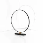 Lampe de table design en aluminium noir et laiton Made in Italy - Norma Viadurini