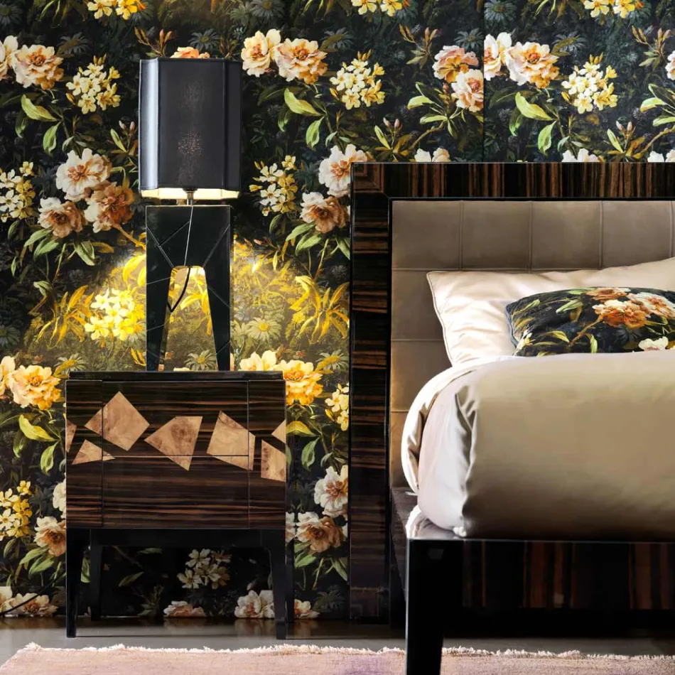 Lampe de table de design en bois massif Grilli Zarafa made in Italy Viadurini