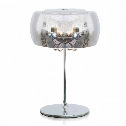 Lampe de table design moderne en verre et métal chromé - Cambria Viadurini