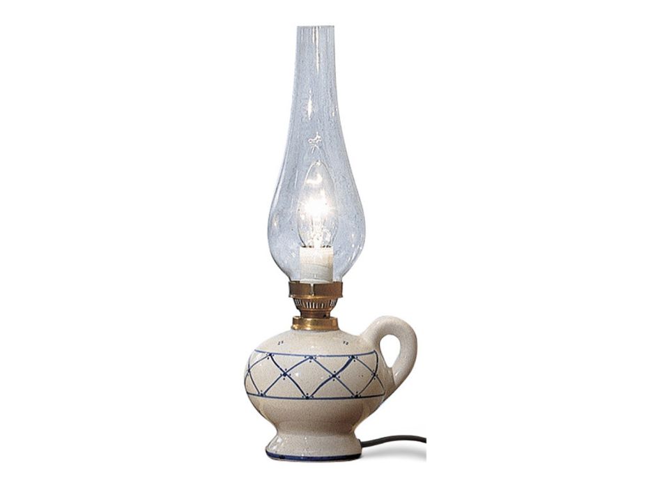 Lampe de Table Design Vintage en Céramique Peinte à la Main - Pompéi Viadurini
