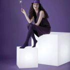 Lampe de table et lampadaire Slide White cube brillant fabriqué en Italie Viadurini