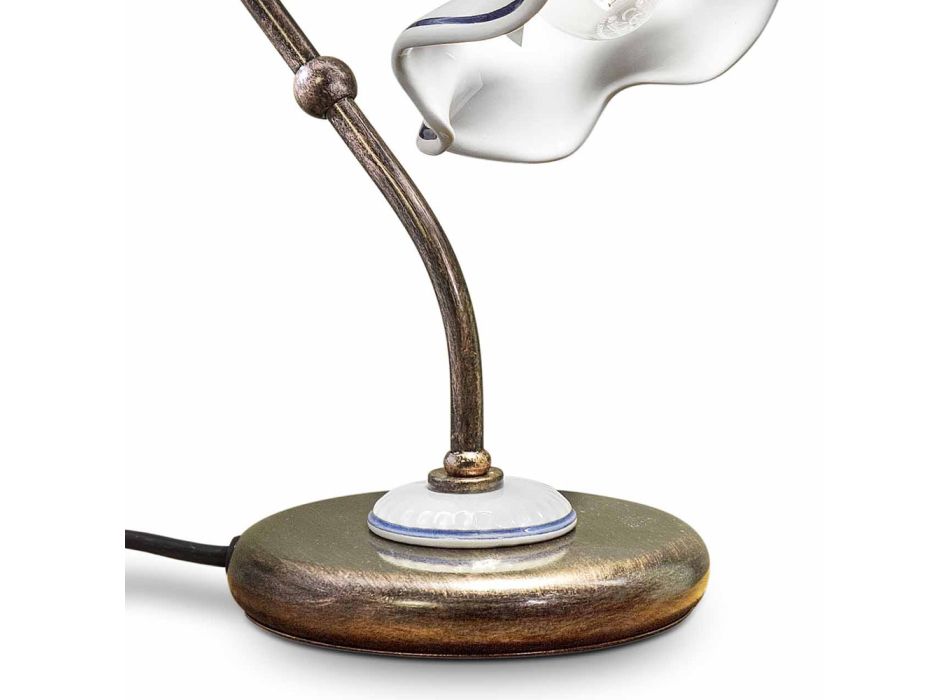 Lampe de Table Fer Céramique Peinte à la Main Vintage Artisan - Chieti Viadurini